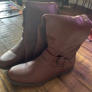 Brown riding boots